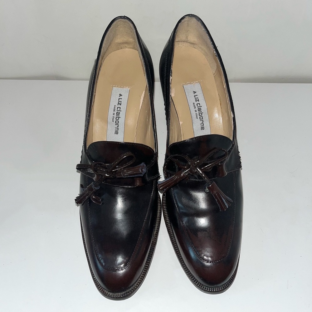 VINTAGE BLACK HEELED ITALIAN LOAFERS